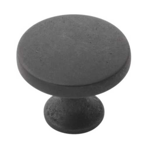 Main View of a Black Iron 1-3/8" Round Cabinet Knob from Hickory Hardware's Forge Collection H076698-BI