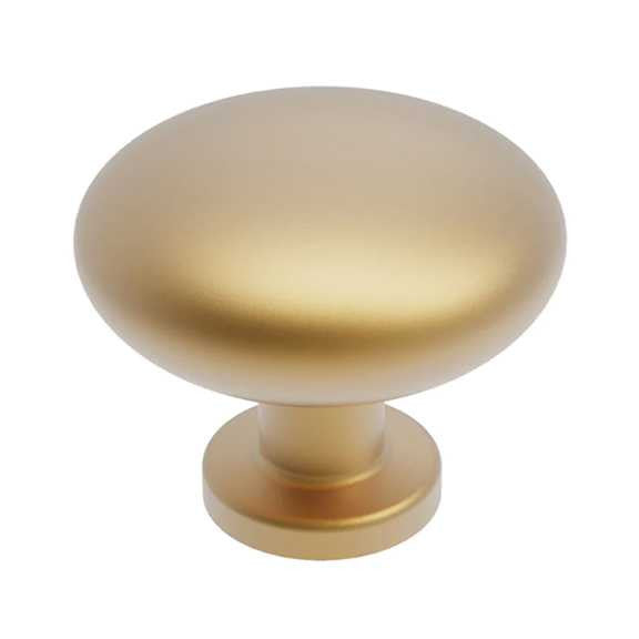 Main View of a Brushed Brass 1-1/8" Mushroom Cabinet Knob from Hickory Hardware's Heritage Designs R077753BBX