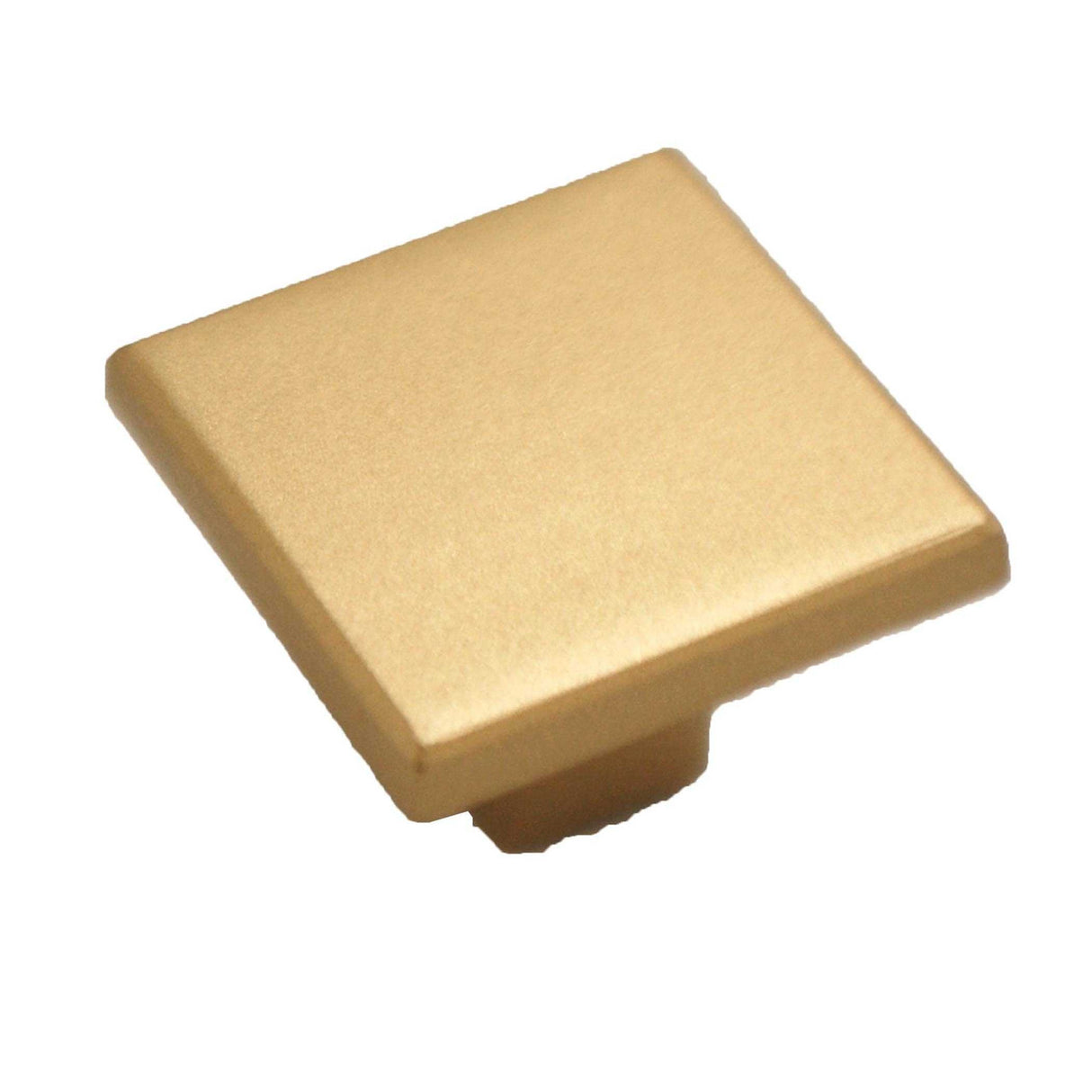 Main View of a Brushed Brass 1-3/16" Square Cabinet Knob from Hickory Hardware's Heritage Designs R077756BBX
