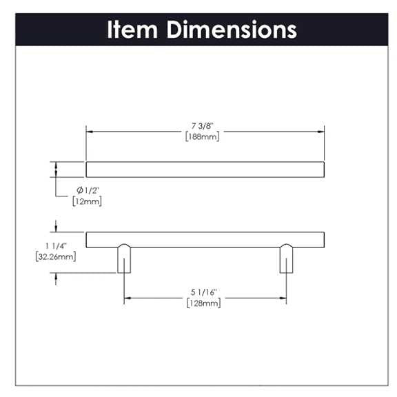 HICKORY Heritage Designs 5-1/16" Center to Center Hollow Bar Cabinet Pull - Matte Black R077745MBX