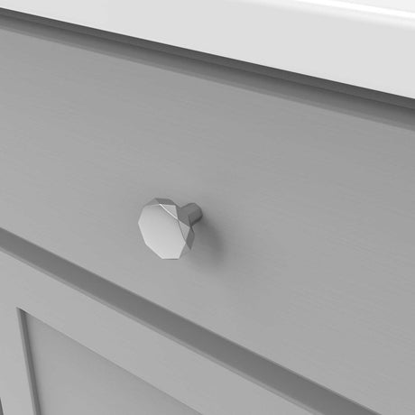 Drawer View of a Polished Chrome 1-1/4" Geometric Cabinet Knob from Hickory Hardware's Karat Collection H077839-CH