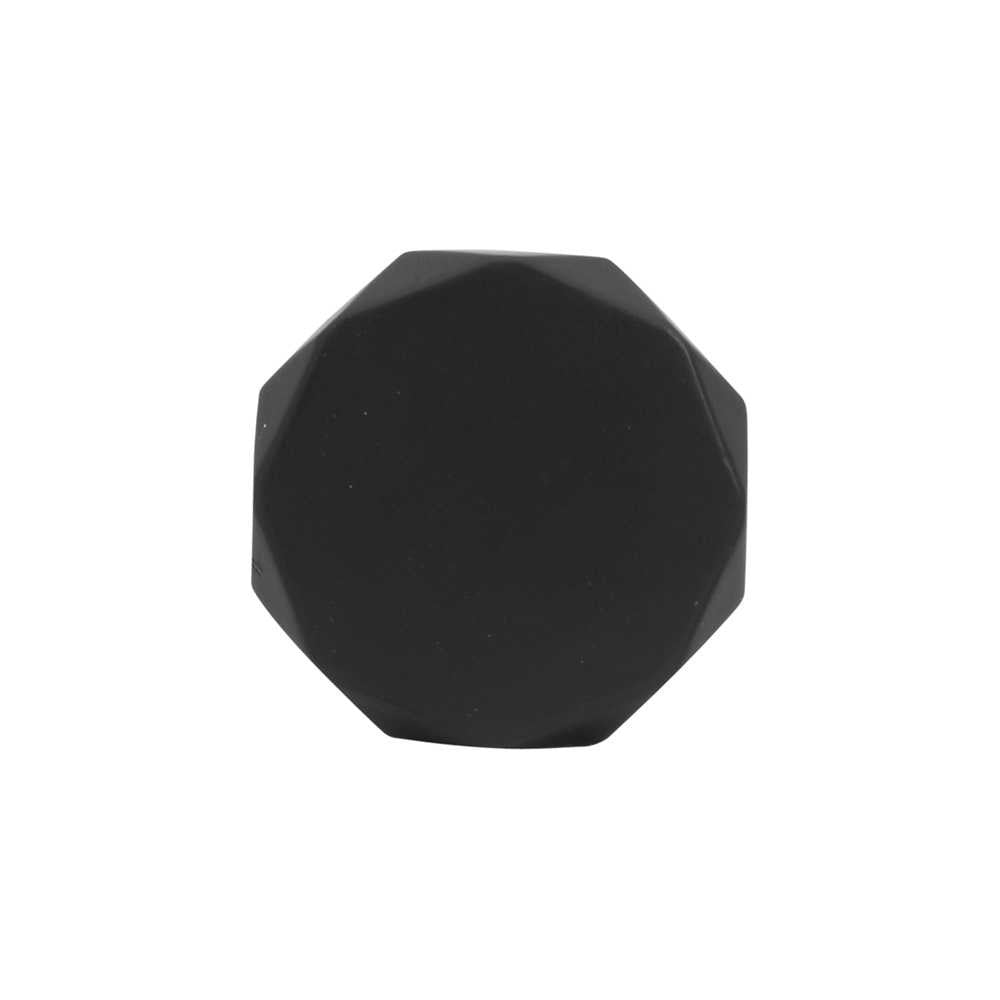 Top View of a Matte Black 1-1/4" Geometric Cabinet Knob from Hickory Hardware's Karat Collection H077839-MB