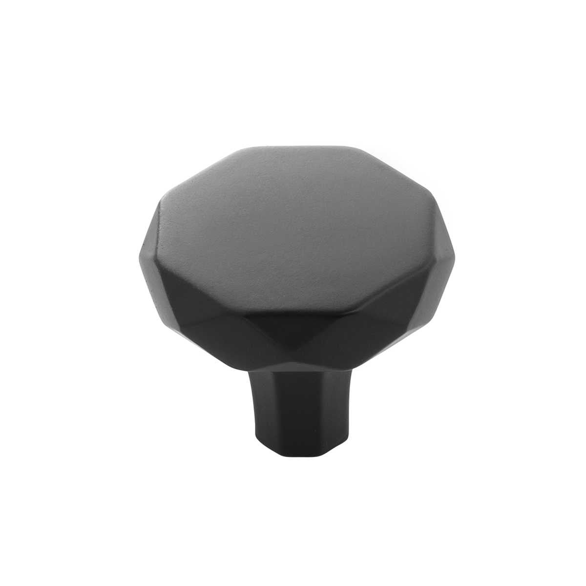 Main View of a Matte Black 1-1/4" Geometric Cabinet Knob from Hickory Hardware's Karat Collection H077839-MB