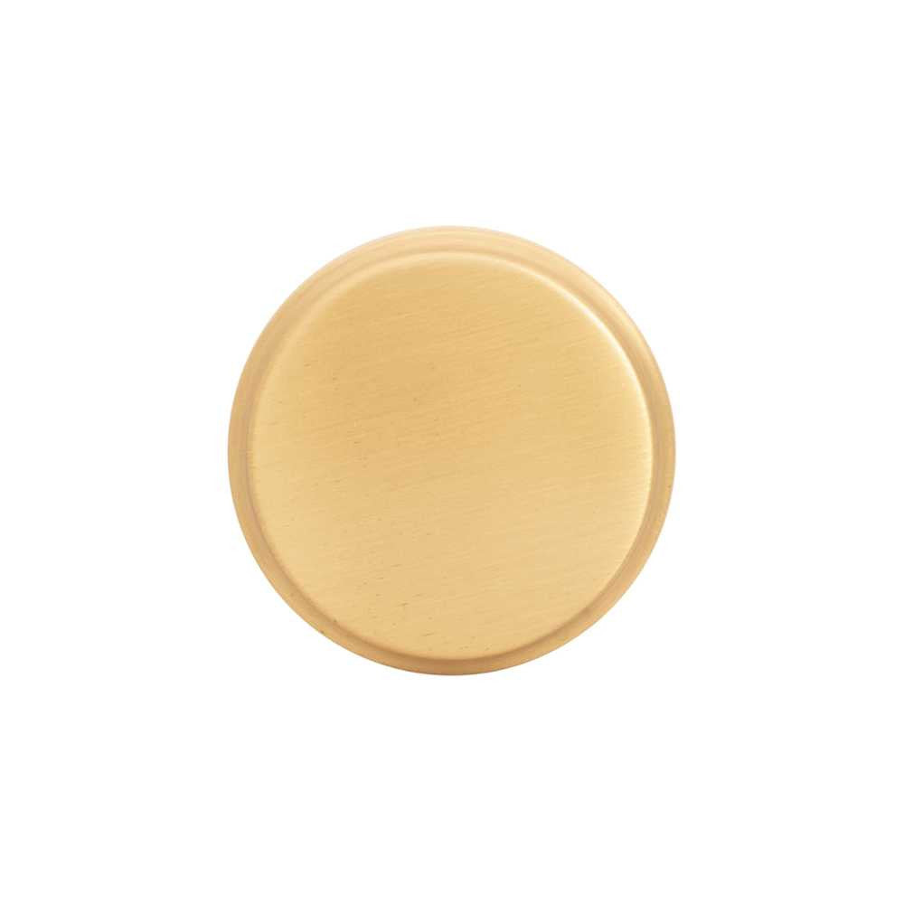 Top View of a Brushed Golden Brass 1-1/4" Round Cabinet Knob from Hickory Hardware's Piper Collection H077849-BGB