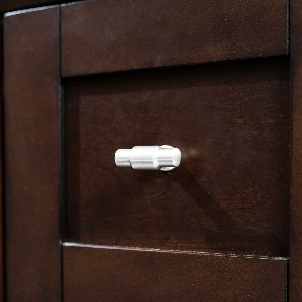 Drawer View of a Chrome 1-5/8" Knob Bar Cabinet Pull from Hickory Hardware's Piper Collection H077850-CH