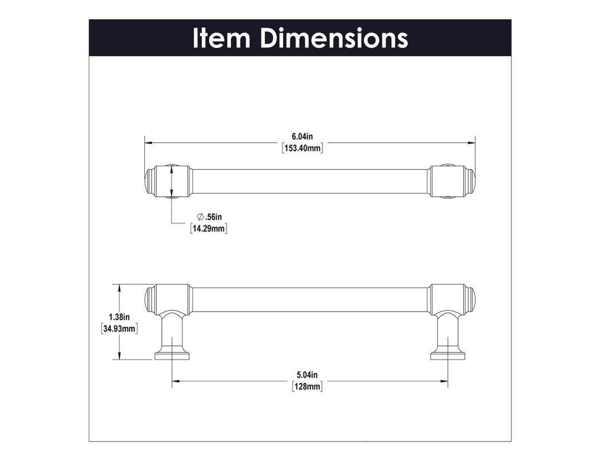 HICKORY Piper 5-1/16" Center to Center Handle Cabinet Pull - Brushed Golden Brass H077853-BGB