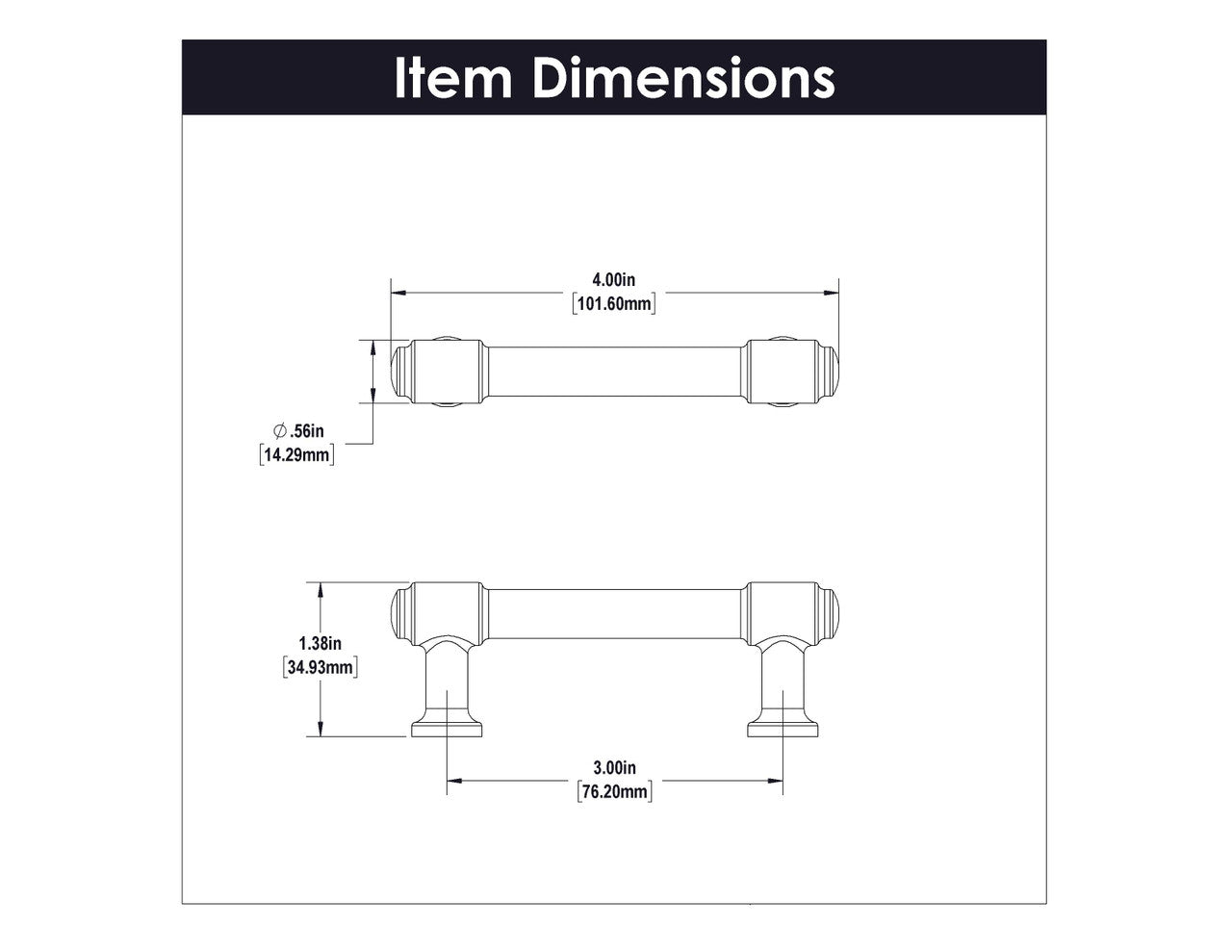 Hickory Piper 3" Center to Center Handle Cabinet Pull - Satin Nickel H077851-SN