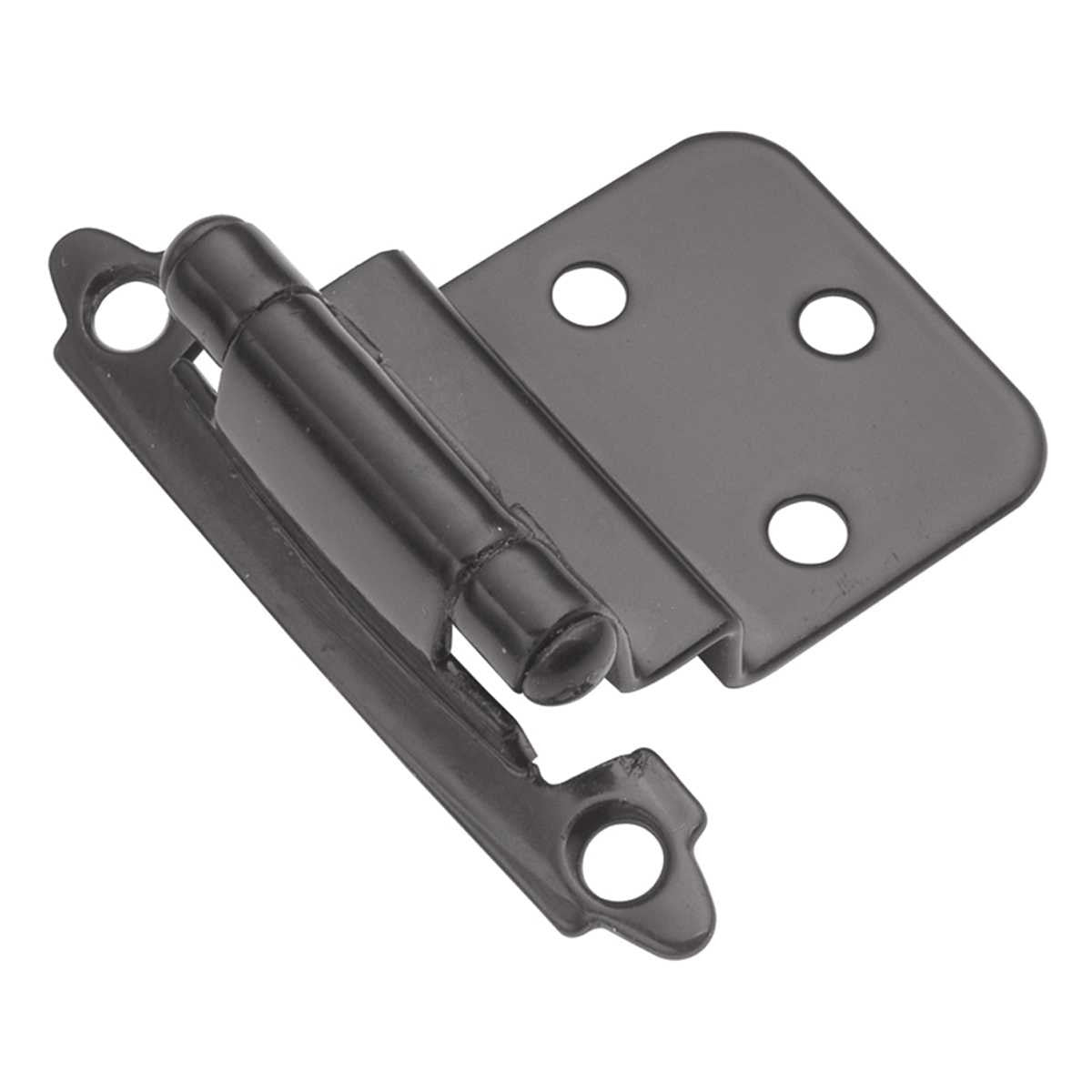 Black Self Closing Face Mount 3/8" Inset Cabinet Hinge from Hickory Hardware Part Number P143-BL