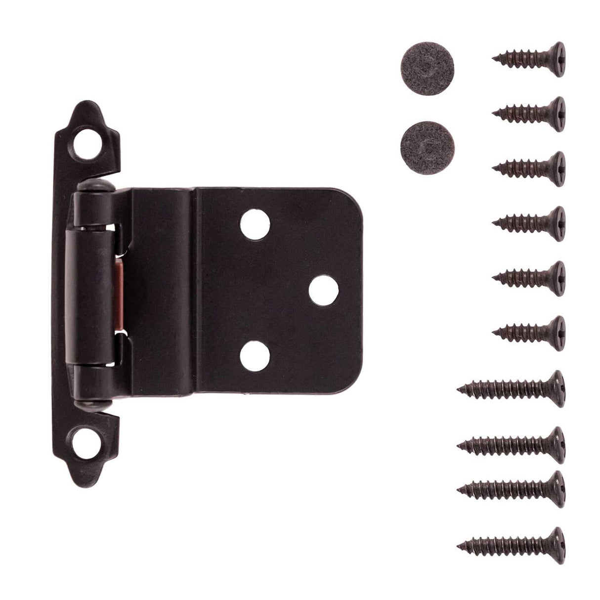 Black Self Closing Face Mount 3/8" Inset Cabinet Hinge from Hickory Hardware Part Number P143-BL