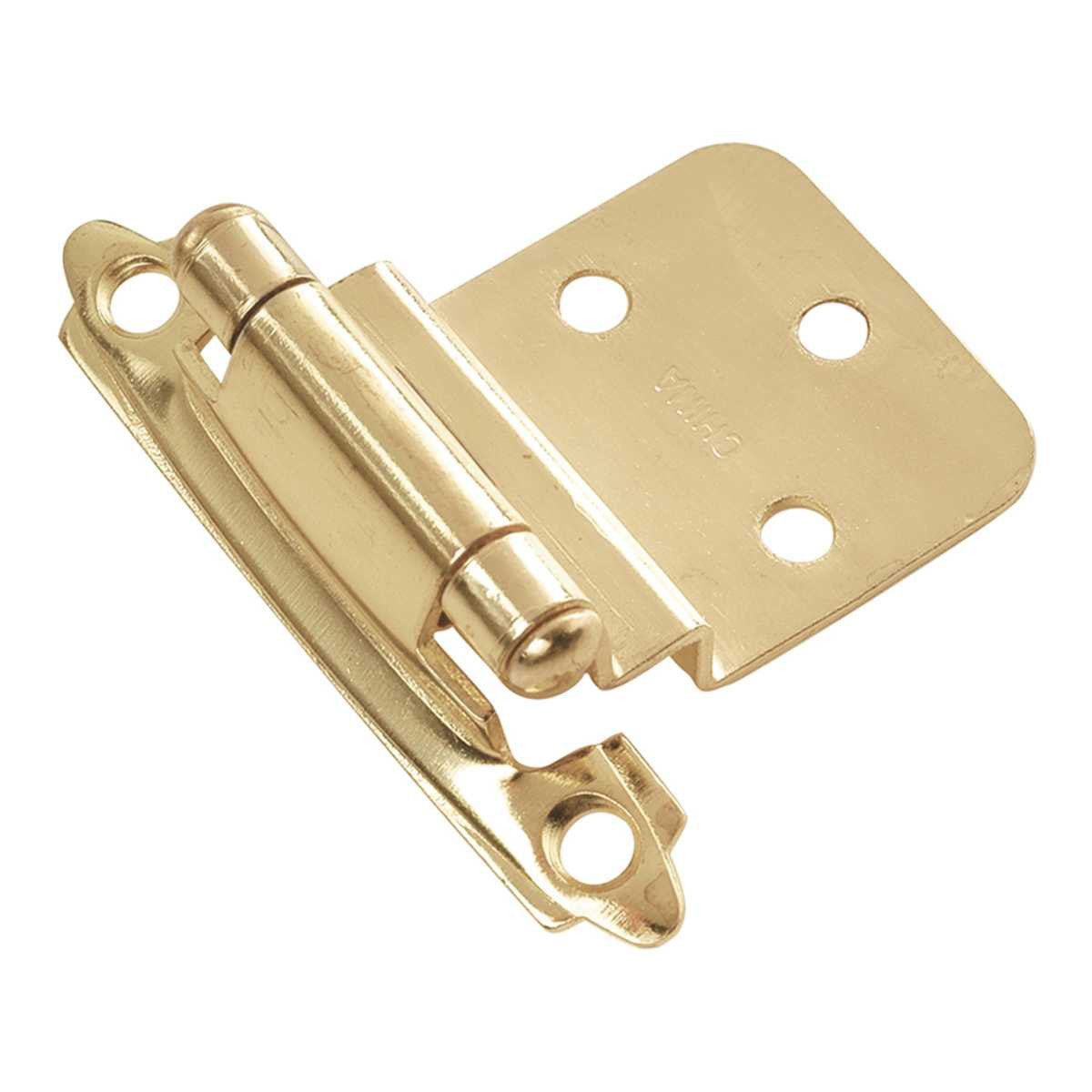 Polished Brass Self Closing Face Mount 3/8" Inset Cabinet Hinge from Hickory Hardware Part Number P143-3