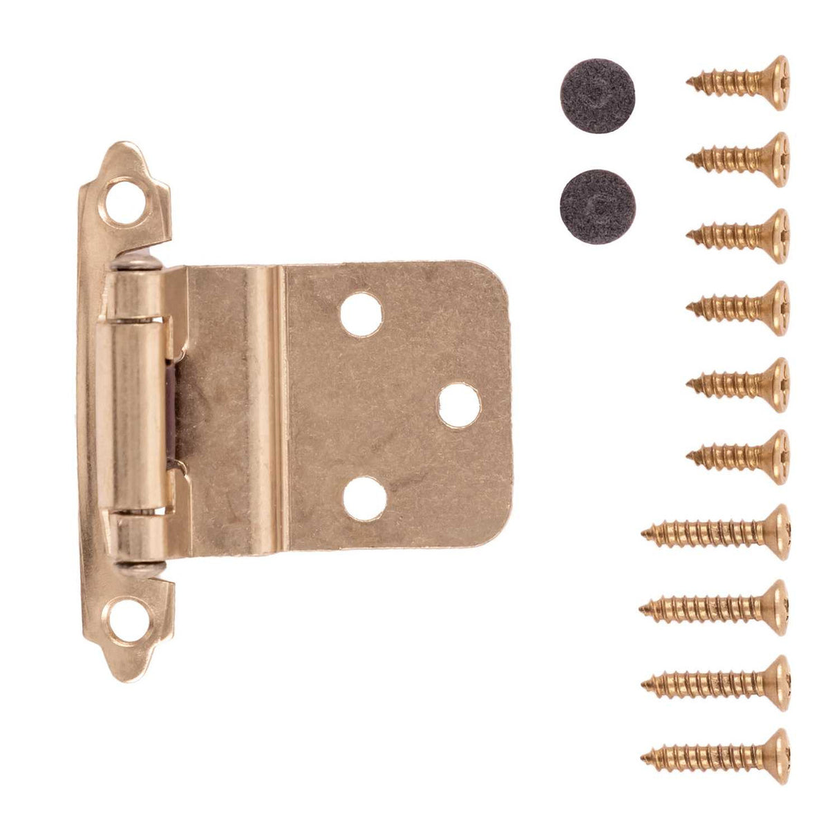 Polished Brass Self Closing Face Mount 3/8" Inset Cabinet Hinge from Hickory Hardware Part Number P143-3