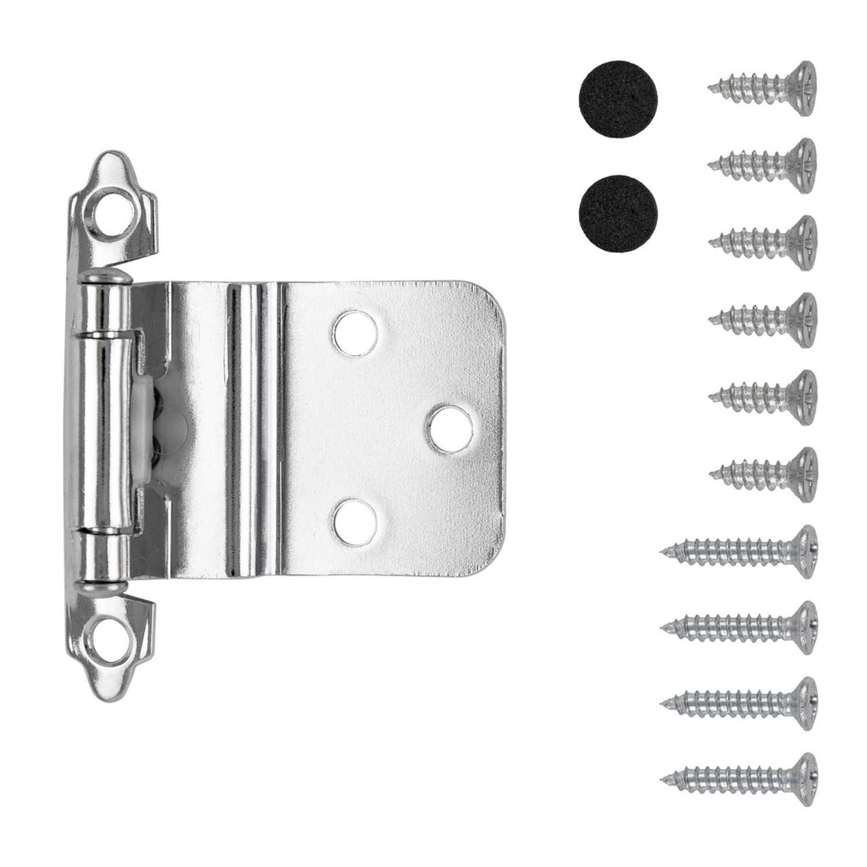 Polished Chrome Self Closing Face Mount 3/8" Inset Cabinet Hinge from Hickory Hardware Part Number P143-26