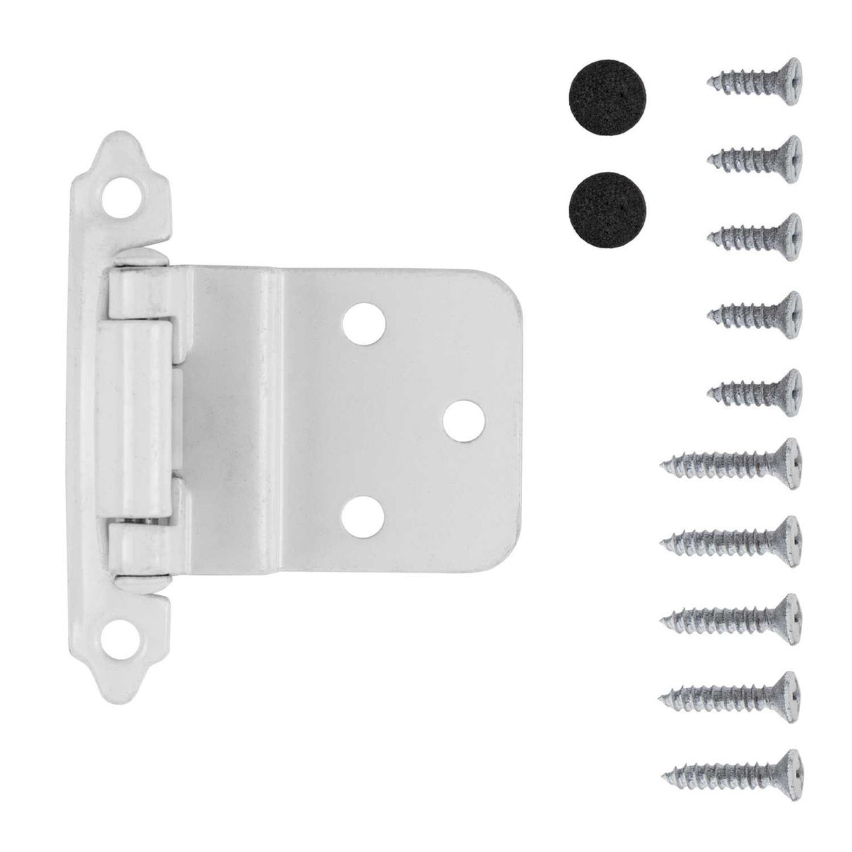 White Self Closing Face Mount 3/8" Inset Cabinet Hinge from Hickory Hardware Part Number P143-W