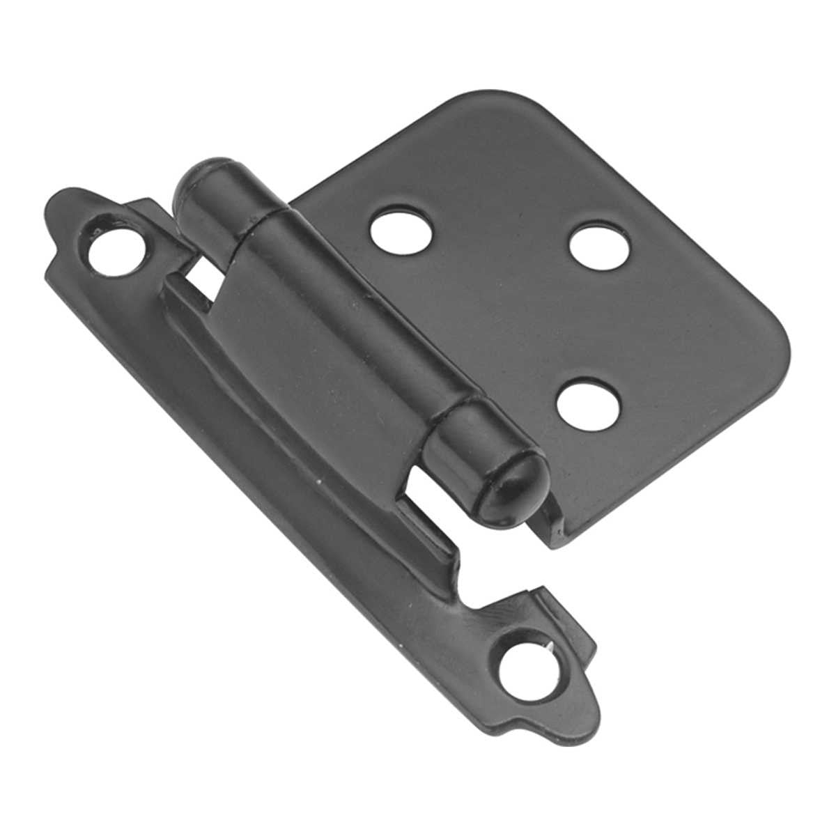 Black Self Closing Face Mount Variable Overlay Cabinet Hinge from Hickory Hardware Part Number P144-BL
