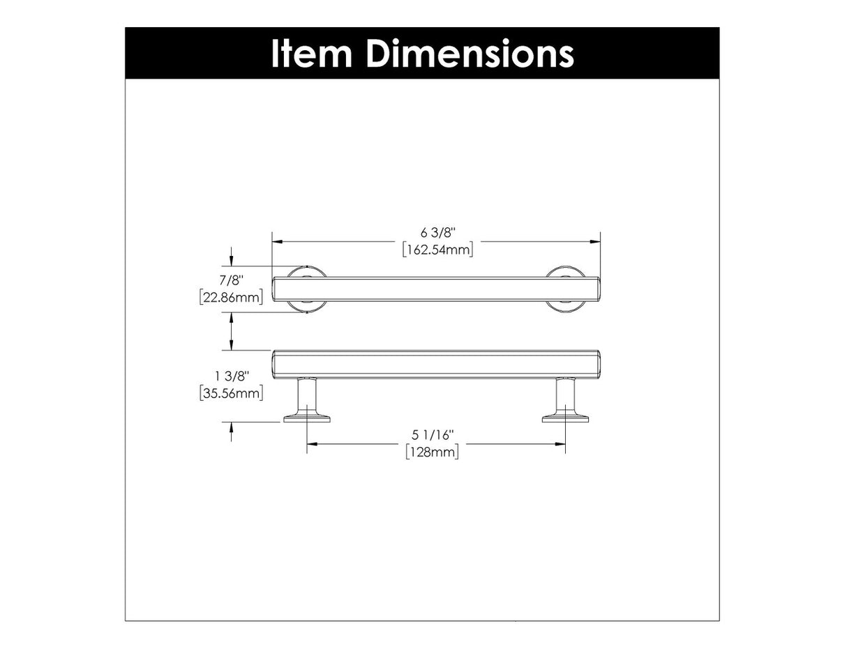 HICKORY Woodward 5-1/16" Center to Center Handle Cabinet Pull - Matte Black H077882-MB