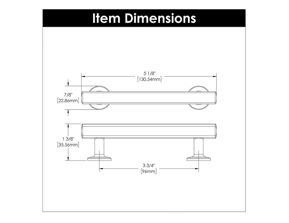 HICKORY Woodward 3-3/4" Center to Center Handle Cabinet Pull - Matte Black H077881-MB