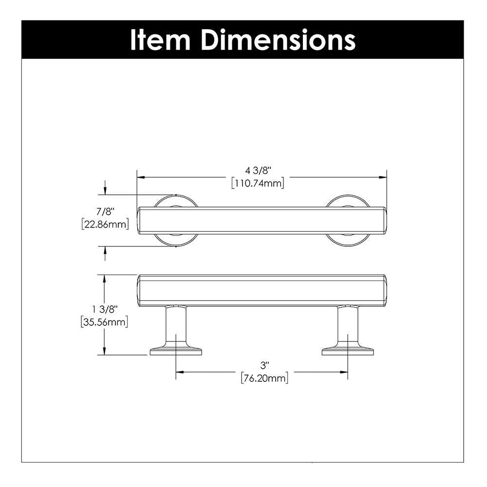 Hickory Woodward Handle Cabinet Pull in Champagne Bronze 3in H077880CBZ Specs