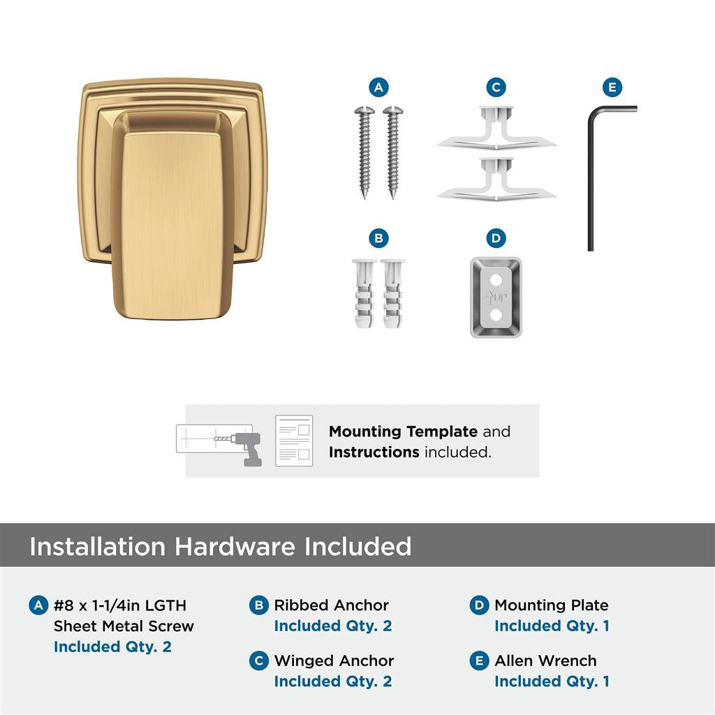 AMEROCK Revitalize Single Robe Hook in Champagne Bronze BH36030CZ