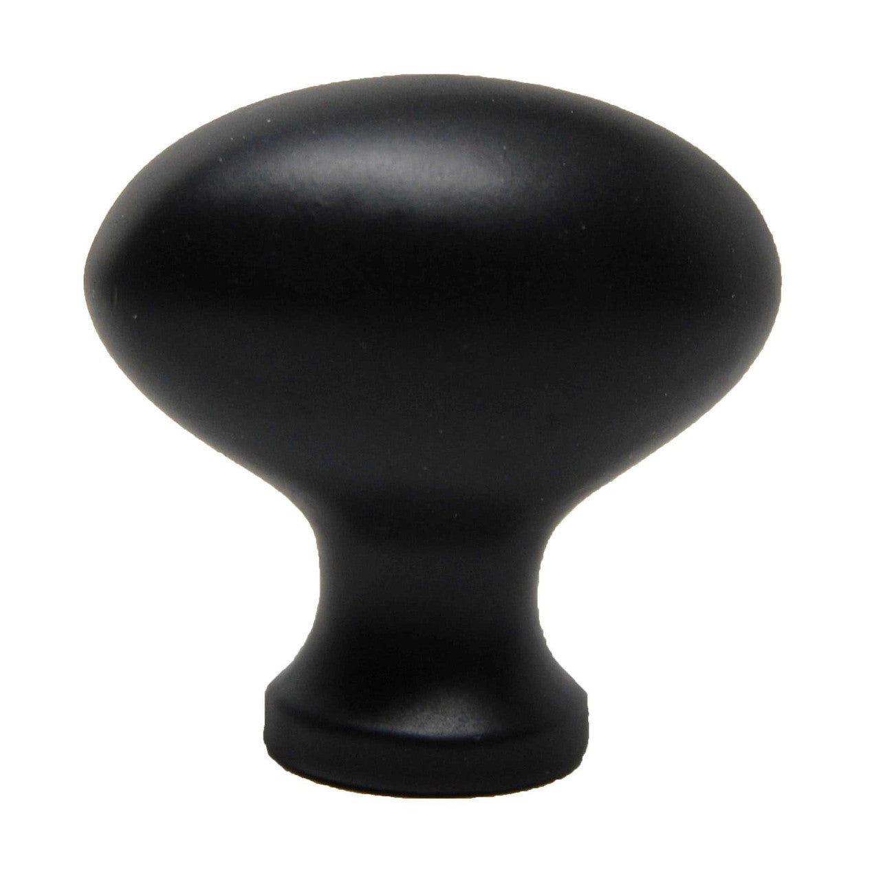 Side View of a Black 1-1/4" Oval Cabinet Knob from Keystone Accents K359