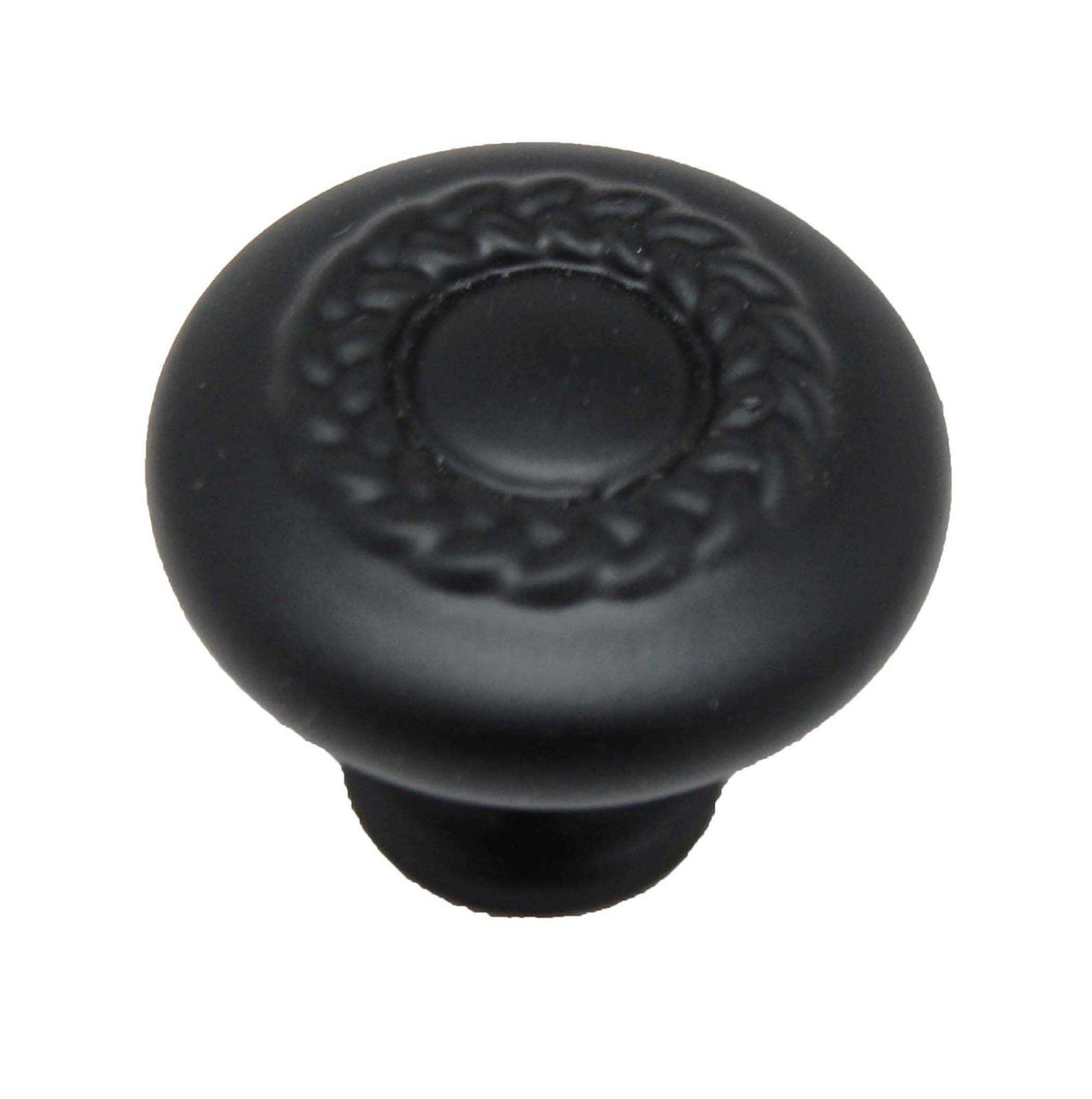 Main View of a Black 1-1/4" Rope Round Cabinet Knob from Keystone Accents K442