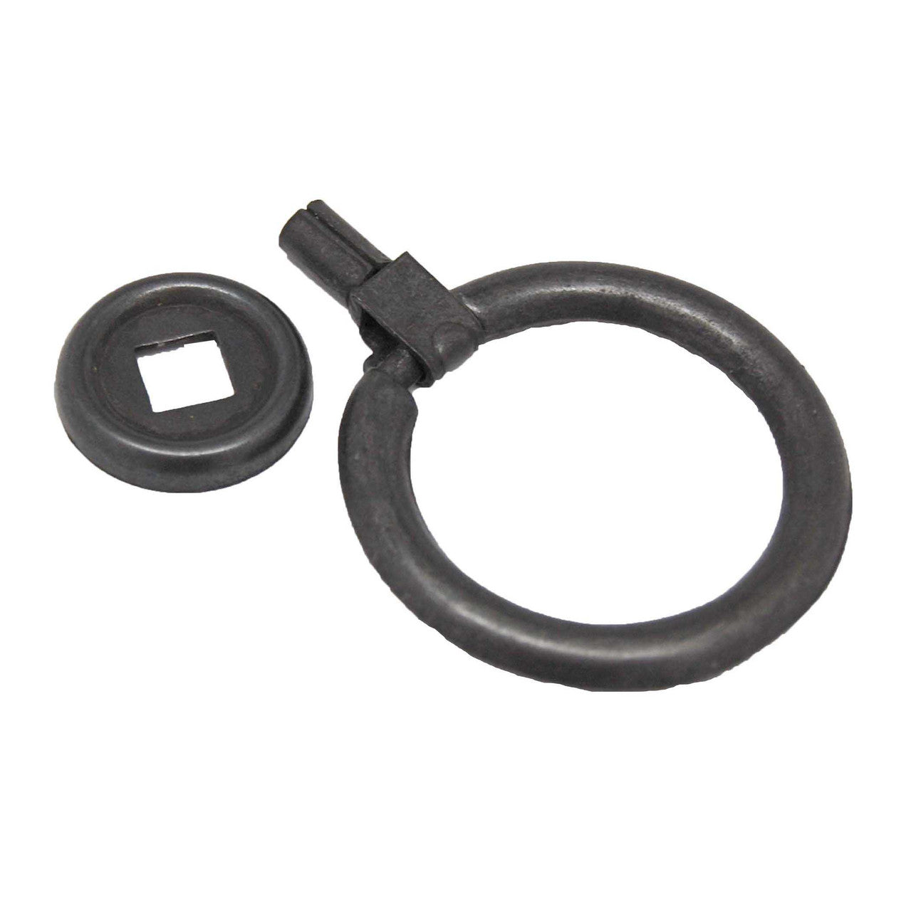 Pieces of a Gunmetal 1-3/4" Pendant Ring Pull Cabinet Knob from Keystone Accents K291