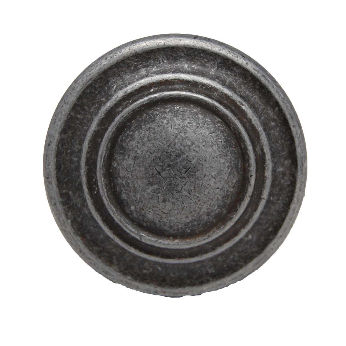 Top View of a Weathered Nickel 1-5/16" Ring Round Cabinet Knob from Keystone Accents K378