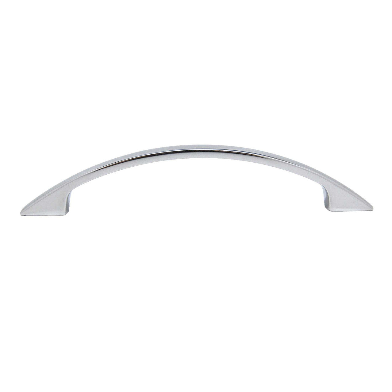 Side View of a Polished Chrome 3-3/4" Center to Center Arch Cabinet Pull from Keystone Accents H487