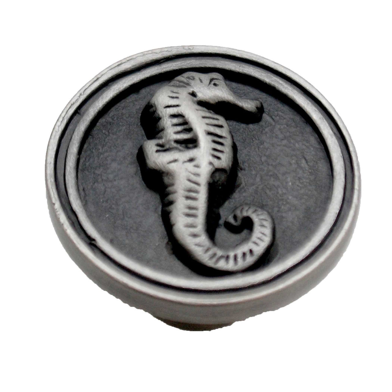 LIBERTY Betsy Fields Designs 1-7/16" Round Seahorse Cabinet Knob - Brushed Satin Pewter PBF661-BSP-C1