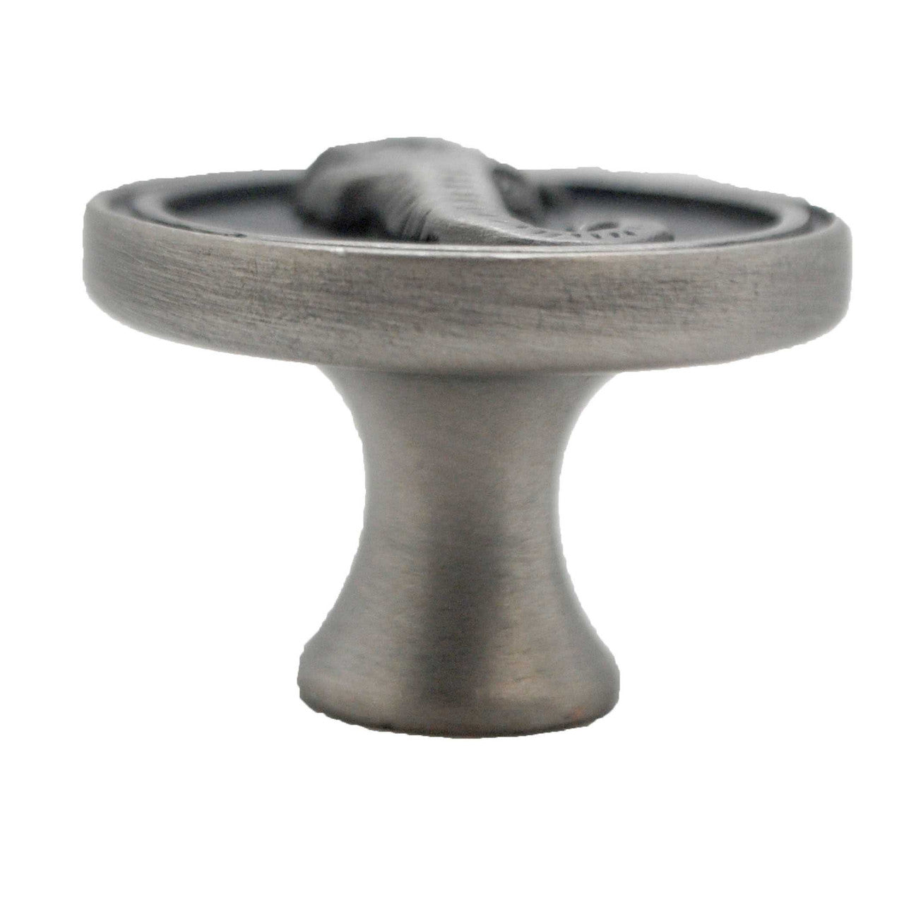 LIBERTY Betsy Fields Designs 1-7/16" Round Seahorse Cabinet Knob - Brushed Satin Pewter PBF661-BSP-C1