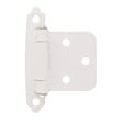AMEROCK Self Closing Face Mount Variable Overlay Cabinet Hinge (pair) in White with Chrome Ends BPR3429W