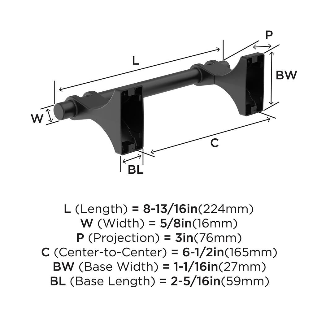 Matte Black Toilet Paper Holder from Amerock's Davenport Collection BH36051MB Specs