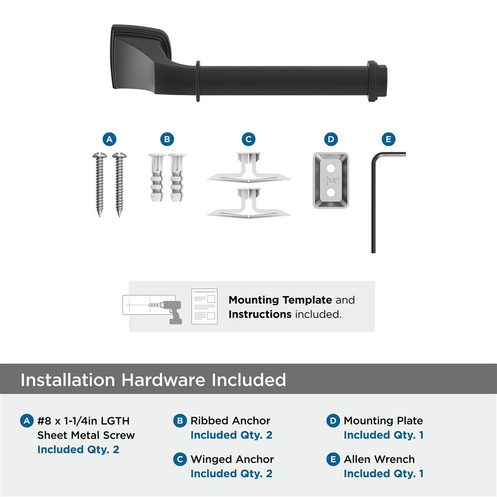 AMEROCK Revitalize Single Post Toilet Paper Holder in Matte Black BH36031MB