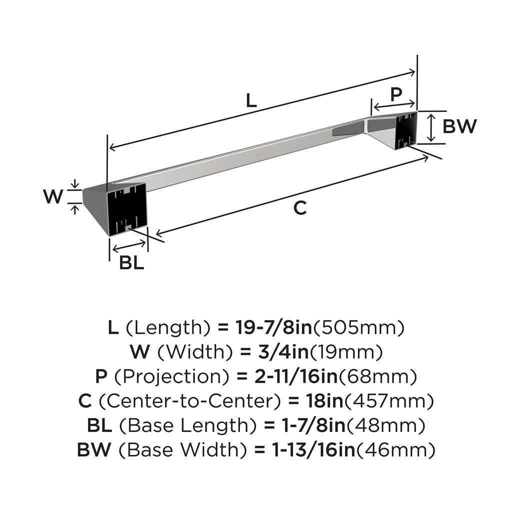 AMEROCK Blackrock Towel Bar in Polished Chrome (+2 Sizes)