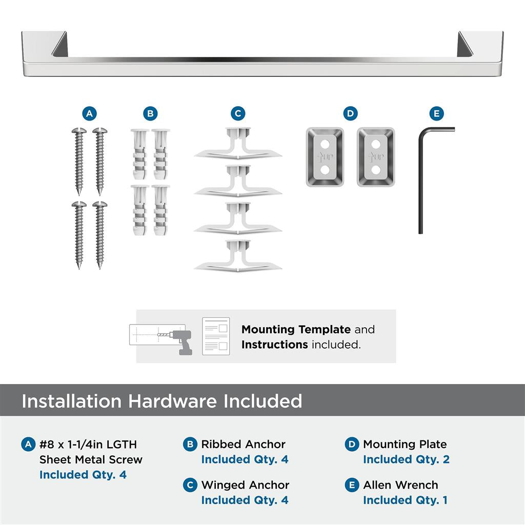 AMEROCK Blackrock Towel Bar in Polished Chrome (+2 Sizes)