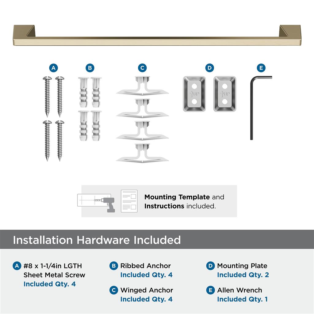 AMEROCK Blackrock Towel Bar in Golden Champagne (+2 Sizes)