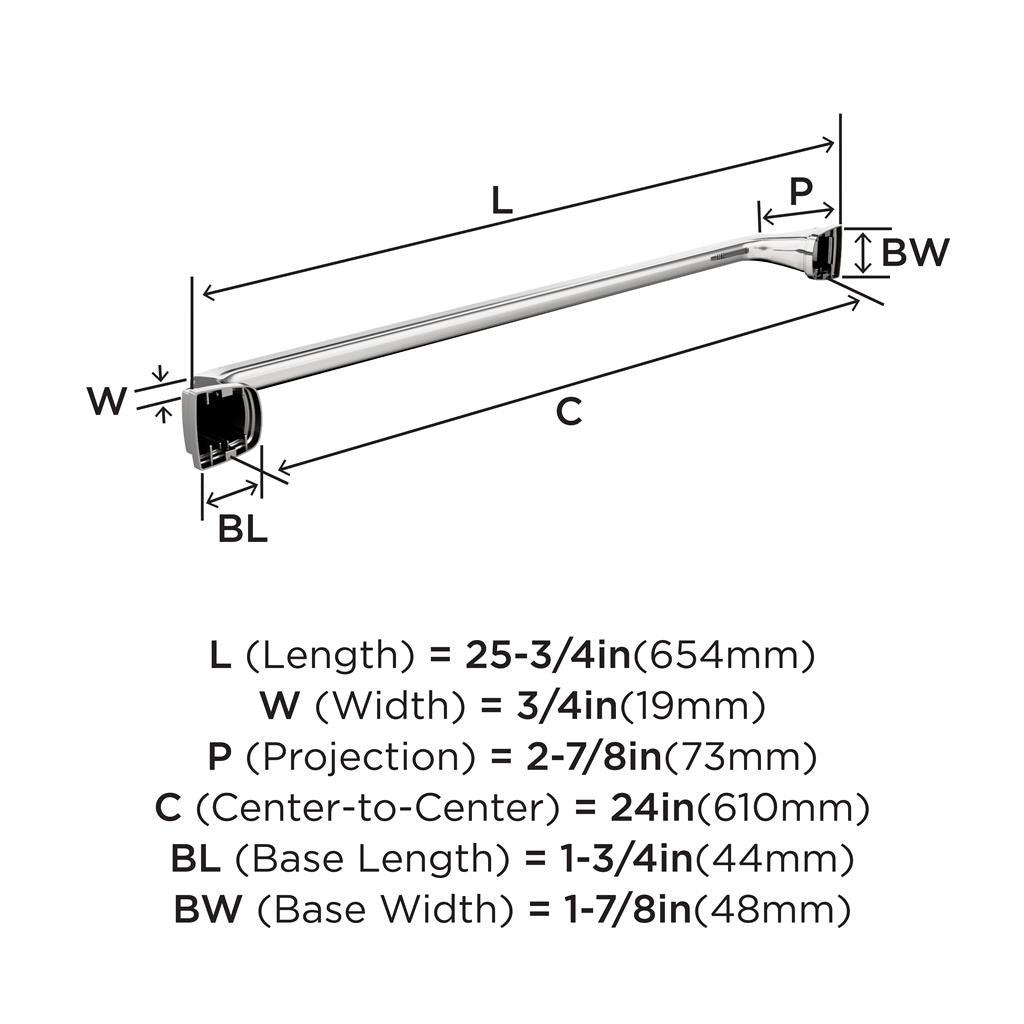 AMEROCK Revitalize Towel Bar in Polished Chrome 24 in BH3603426