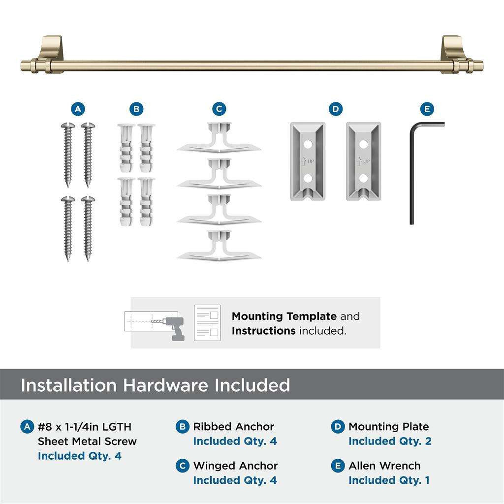 Golden Champagne 24" Towel Bar from Amerock's Davenport Collection BH36054BBZ Hardware