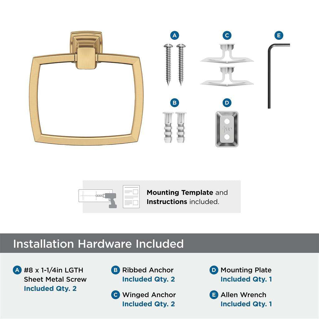 AMEROCK Revitalize 7-1/8" Long Hanging Towel Ring in Champagne Bronze BH36032CZ