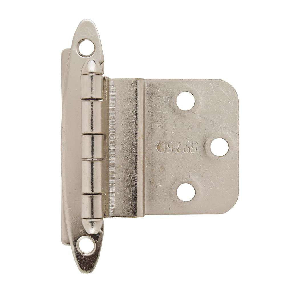 AMEROCK No Spring Face Mount 3/8" Inset Cabinet Hinge (pair) in Polished Chrome BPR341726 Front View