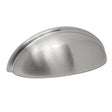Main View of a Brushed Satin Nickel 3" Hole Centers Cup Drawer Pulls from Amerfit Hardware B2019-BSN