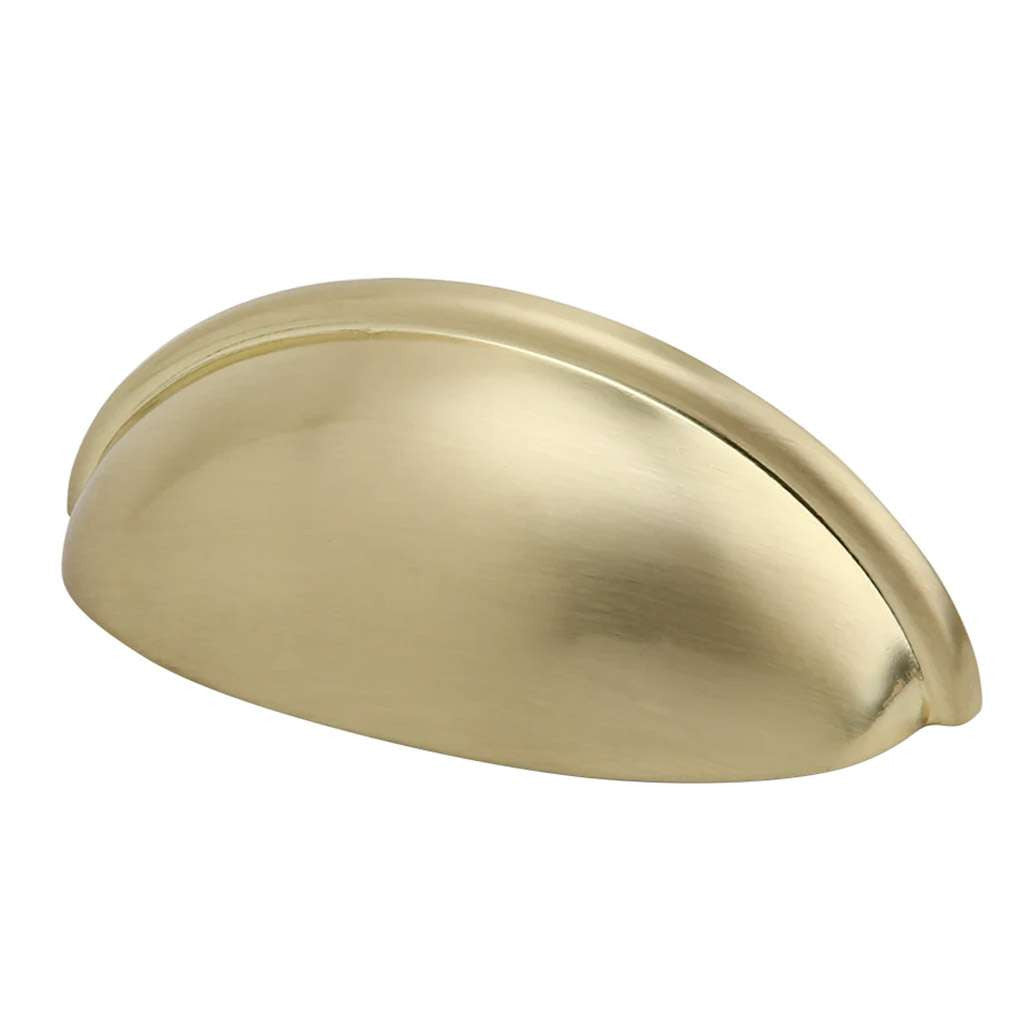 Main View of a Brass 3" Hole Centers Cup Drawer Pulls from Amerfit Hardware B2019-SB