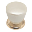 AMEROCK 1" Round Cabinet Knob in Pearl White & Brass BP5613-PRL