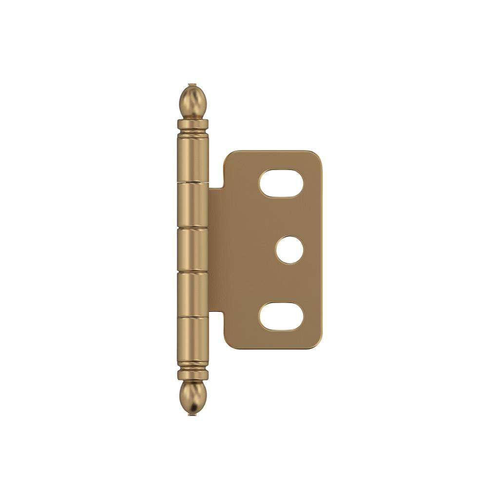 AMEROCK 3/4" Door Thick Full Inset Partial Wrap Cabinet Hinge in Champagne Bronze PK3180TBCZ Front View