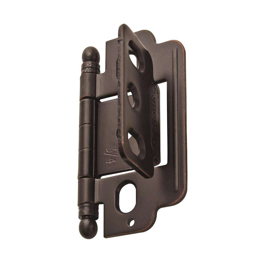 AMEROCK 3/4" Door Thick Full Inset Partial Wrap Cabinet Hinge in Oil Rubbed Bronze PK3180TBORB Angle
