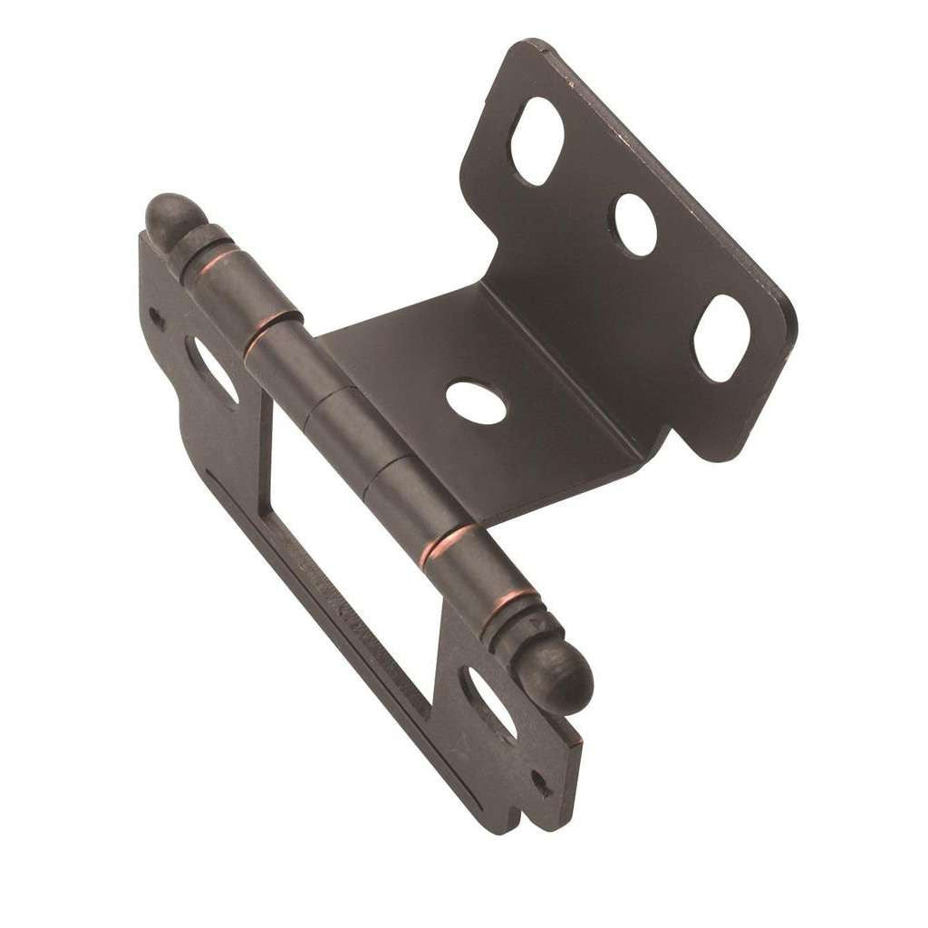 AMEROCK 3/4" Door Thick Full Inset Partial Wrap Cabinet Hinge in Oil Rubbed Bronze PK3180TBORB Open Angle
