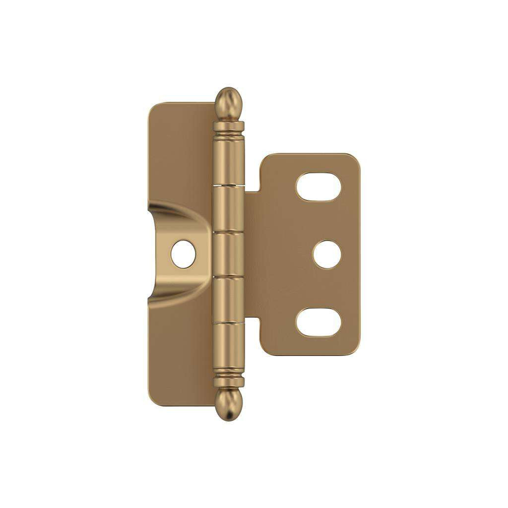AMEROCK 3/4" Door Thick Full Inset Full Wrap Cabinet Hinge with Ball Ends in Champagne Bronze PK3175CZ Front View