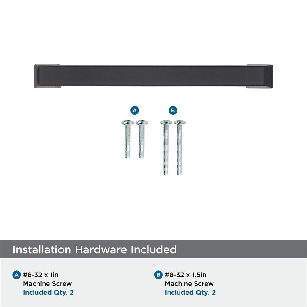 Amerock Blackrock Handle Pull in Black Bronze 128mm BP55277BBR on White Installation Hardware