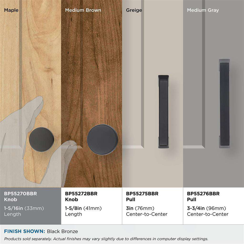 Amerock Blackrock Round Cabinet Knob in Black Bronze 1-1/4" Diameter BP55270BBR Cabinet Finishes