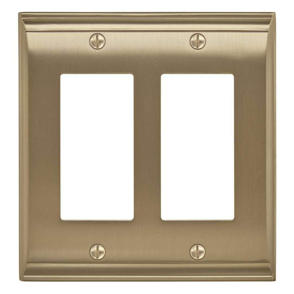 AMEROCK Candler GFI Rocker Wall Plate in Golden Champagne 2 Rocker BP36505BBZ