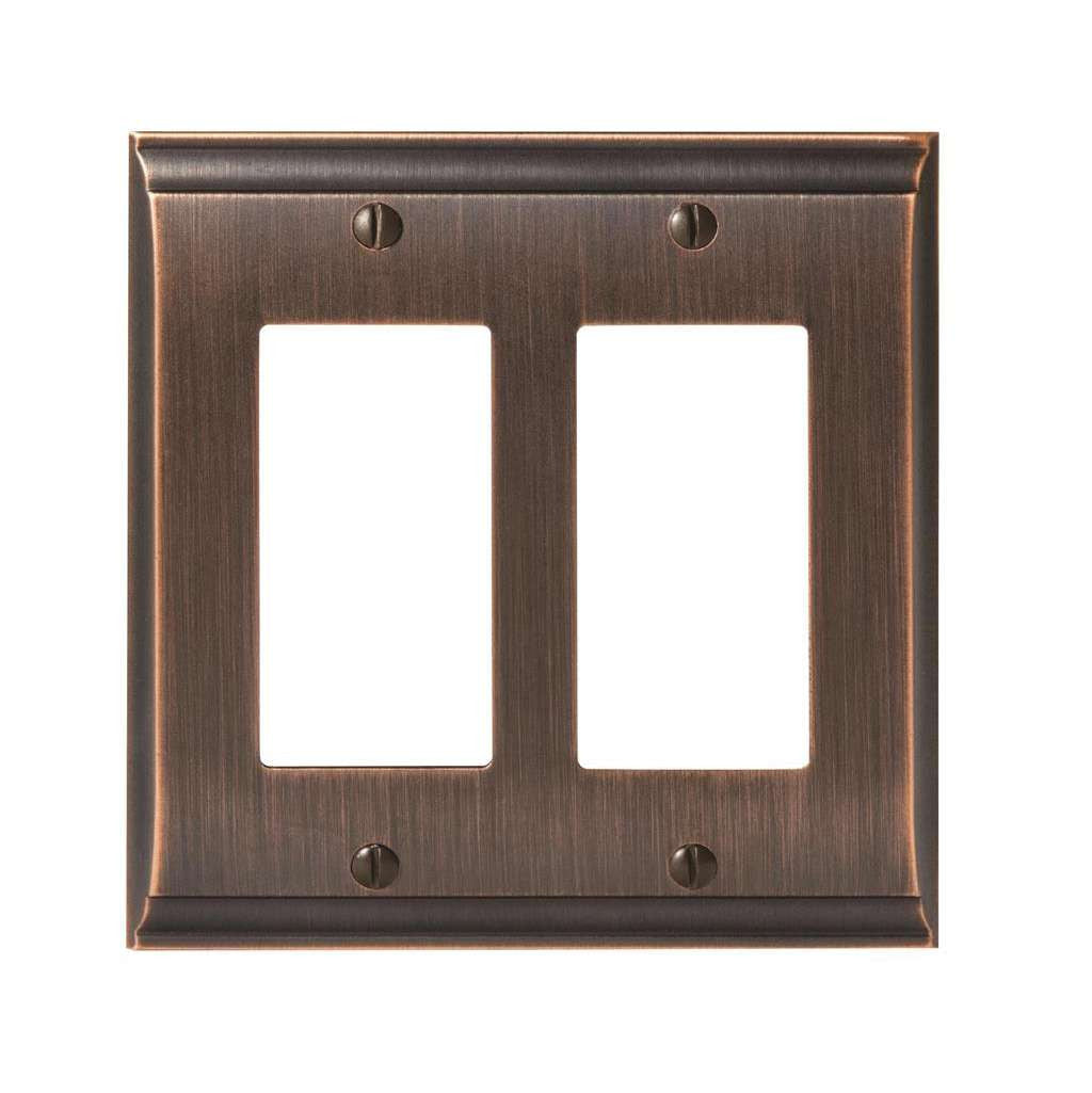 AMEROCK Candler GFI Rocker Wall Plate in Oil Rubbed Bronze 2 Rocker BP36505ORB